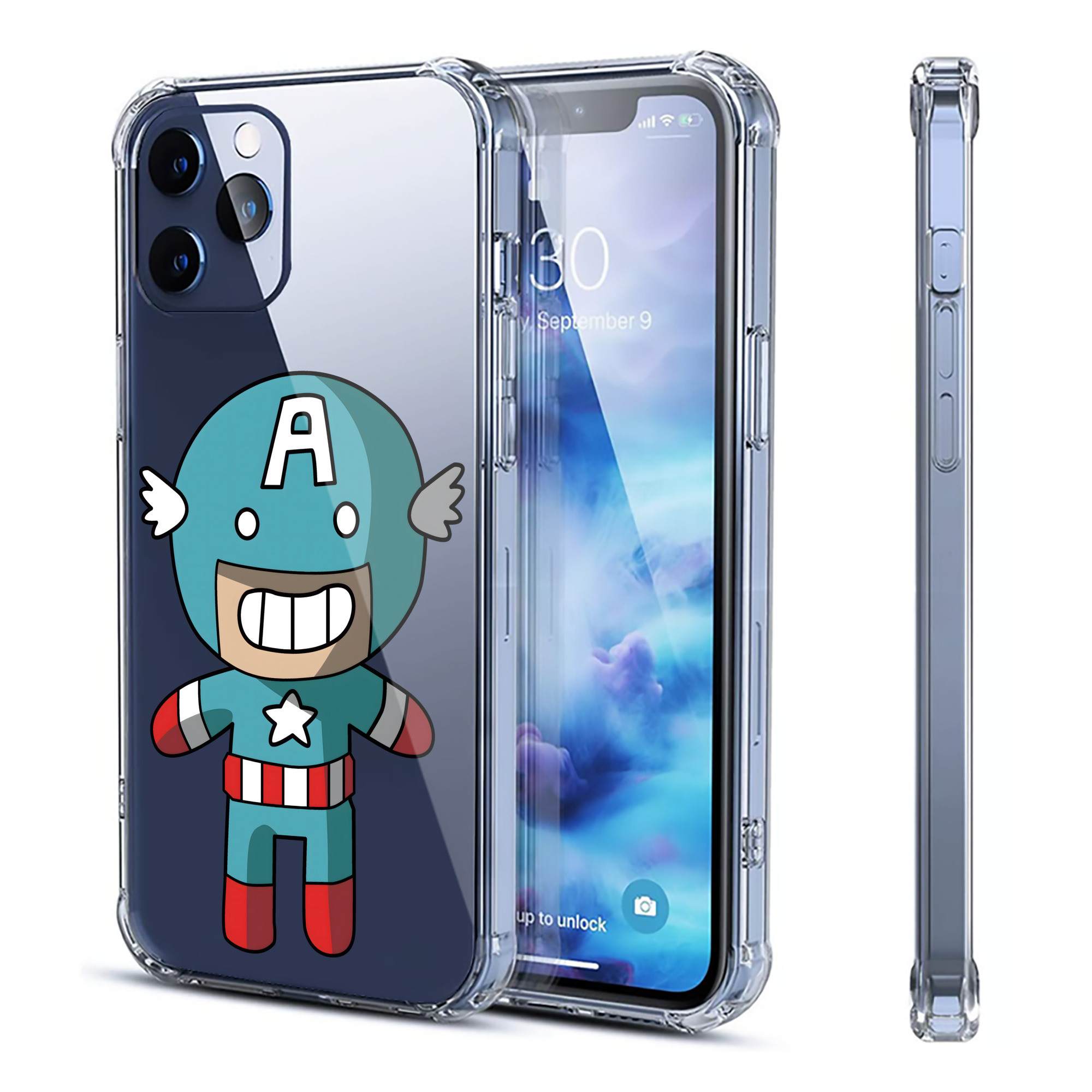 （画像用） アベンジャーズ The Avengers 【iPhone 12シリーズ対応】透明スマホケース（クリアソフトケース）
